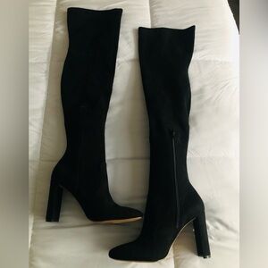 Brand New Aldo Sleek Black Over-the-Knee Boots, Black  Suede Material.
